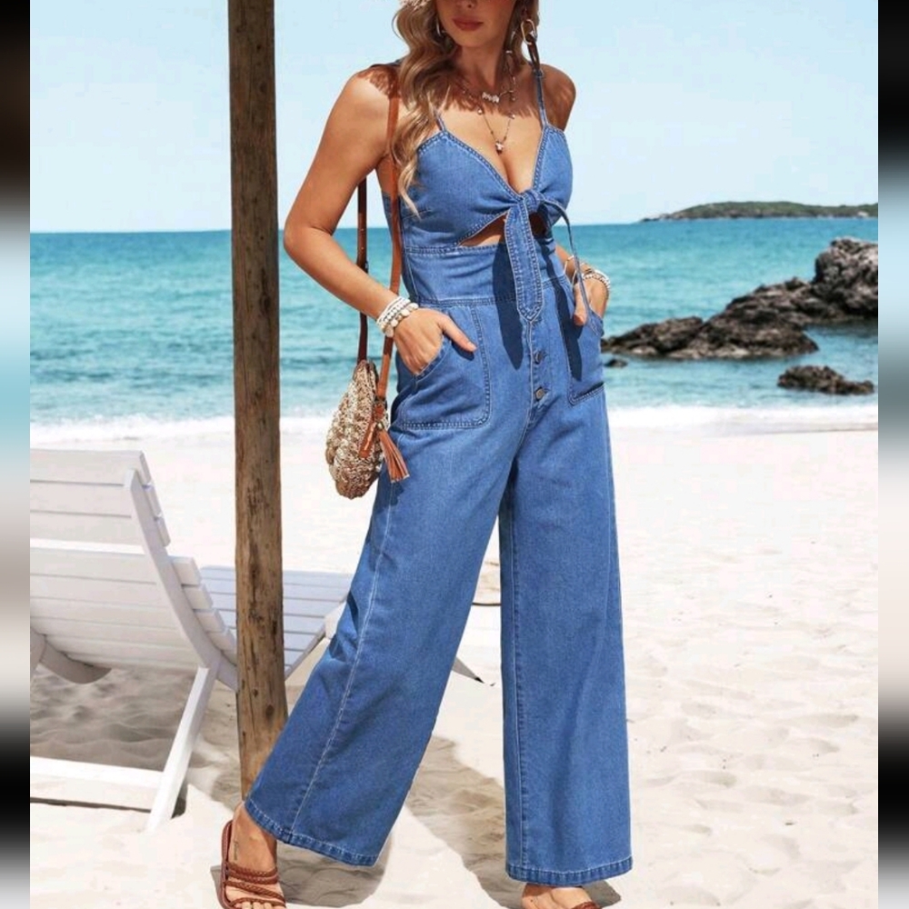 Women's Blue Denim Jumpsuit